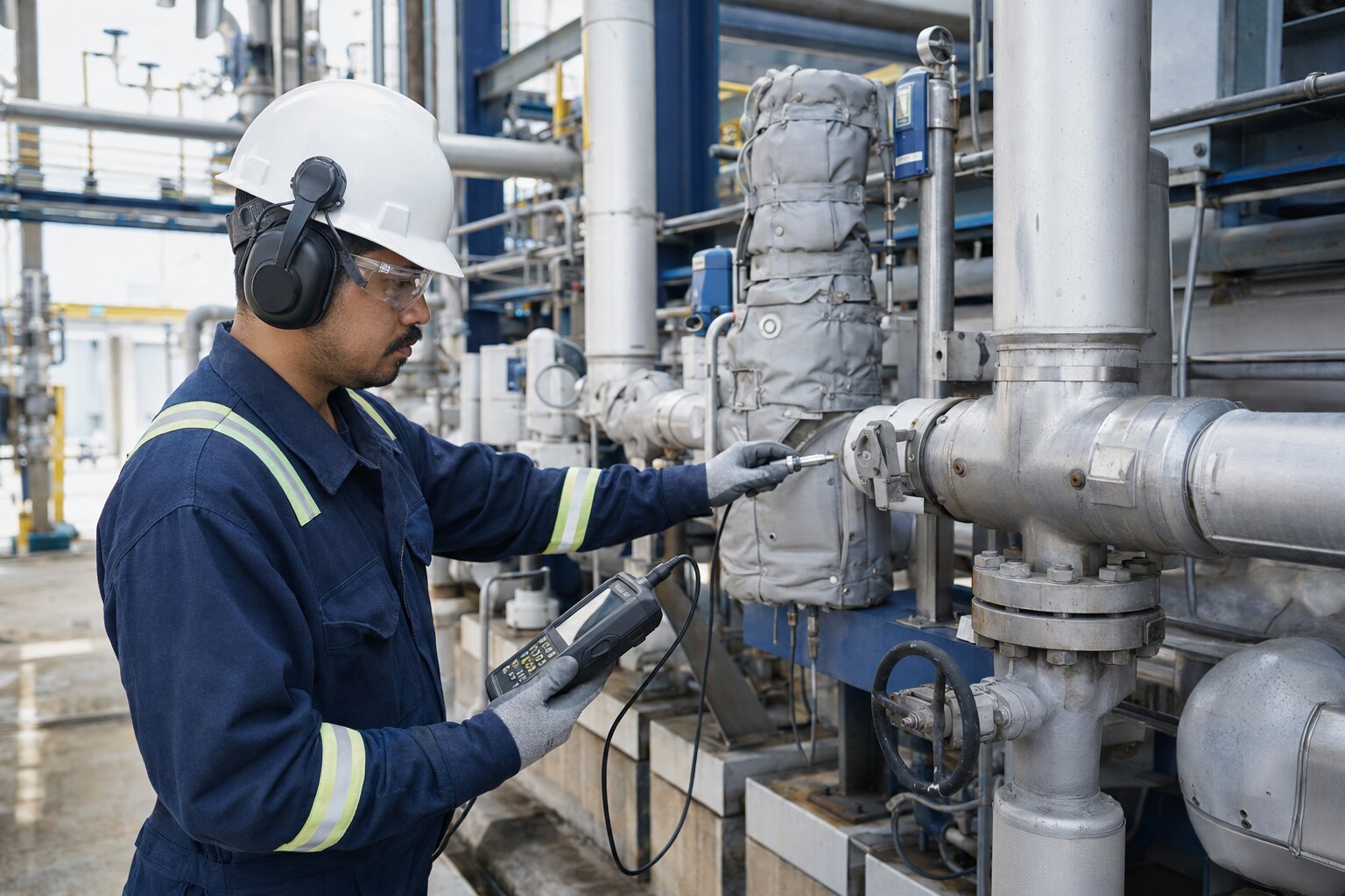 Ultrasound screening applied to an industrial utility system